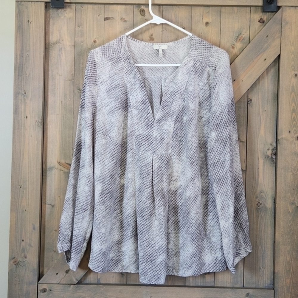 Joie 100% Silk Snake Print Blouse Top Size Large